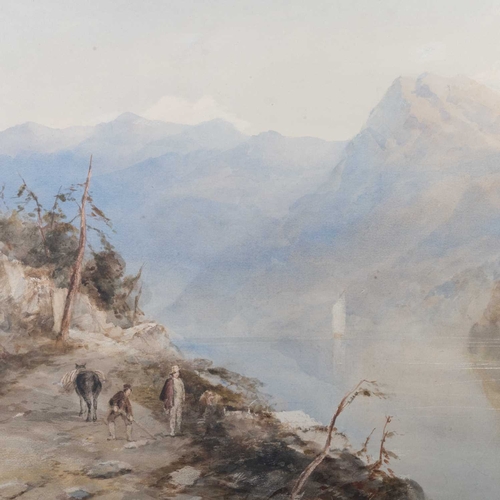 662 - EDWARD TUCKER (C.1825-1909) LAKE LUCERNE Watercolour(52cm x 73cm)