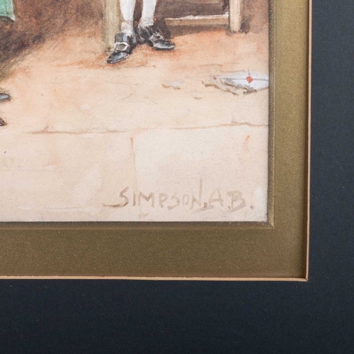 677 - ALEXANDER BRANTINGHAM SIMPSON R.I (FL 1904-1931) THE MESSAGE Signed
Watercolour(23cm x 14cm)... 