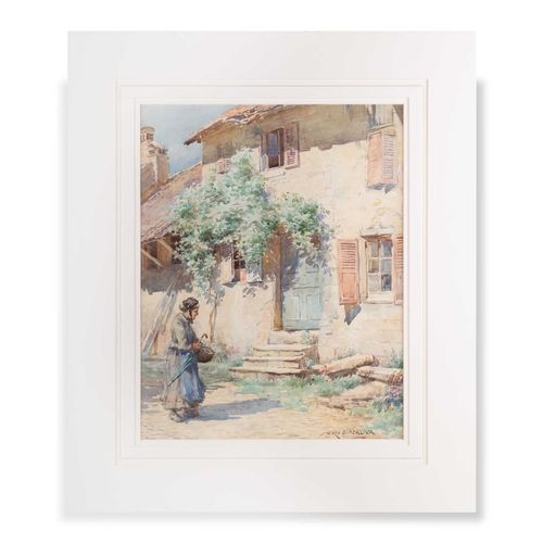 678 - WILLIAM KAY BLACKLOCK (1872-1924) OUTSIDE THE FARMHOUSE Signed
Watercolour
Unframed (mounted)(35cm x... 