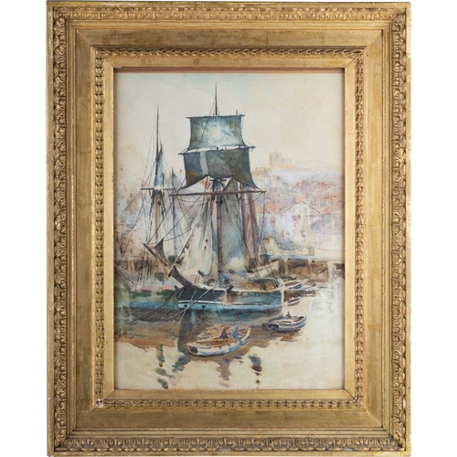 679 - ALFRED GEORGE MORGAN (1848-1930) PAIR OF VIEWS OF SHIPS AT WHITBY Signed
Watercolour(45cm x 32.5cm)Q... 