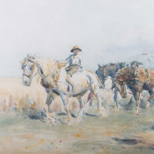 681 - NATHANIEL HUGHES JOHN BAIRD (1865-1936) PLOUGH TEAM Signed with monogram
Watercolour(36cm x 53cm)... 