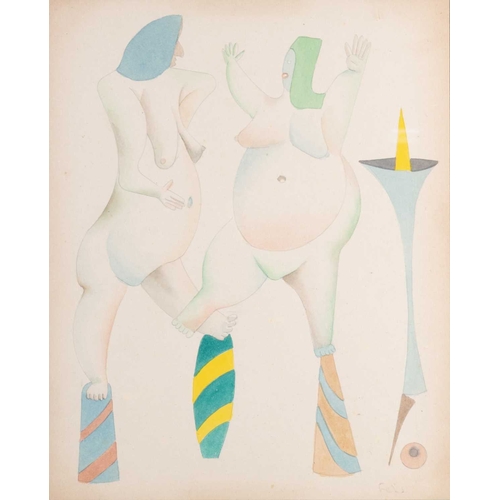 683 - ‡ DOMINIC FELS (1920-1984) ACROBATICA Signed
Watercolour and pencil(32cm x 15.5cm)... 