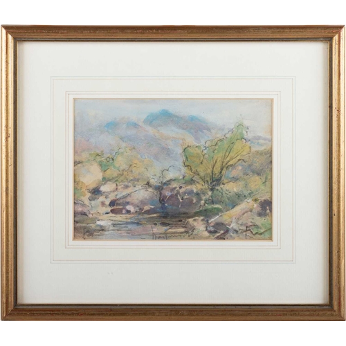 686 - FRANK WASLEY (1848-1934) PAIR OF LANDSCAPE SKETCHES Initialled
Watercolour, pencil and charcoal
Prov... 