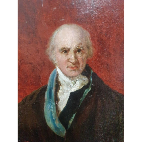 689 - AFTER SIR THOMAS LAWRENCE (1769-1830) PORTRAIT OF BENJAMIN WEST P.R.A (1738-1820) Oil on panel
Rubbe... 