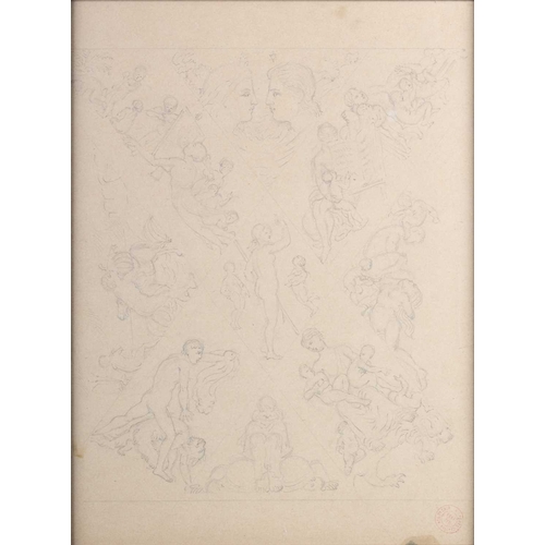 691 - 19TH CENTURY FRENCH SCHOOL MURAL DESIGN Pencil
Estate stamp lower right(32cm x 24cm)... 