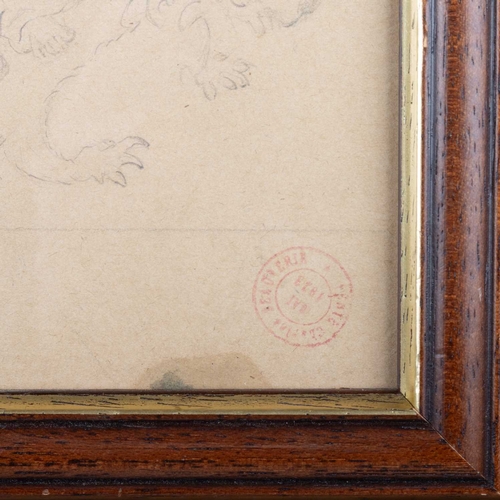 691 - 19TH CENTURY FRENCH SCHOOL MURAL DESIGN Pencil
Estate stamp lower right(32cm x 24cm)... 