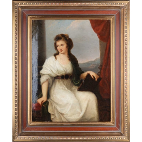 693 - GIULIA M. SARTONI (ITALIAN 19TH CENTURY) AFTER THE SELF PORTRAIT OF ANGELICA KAUFFMAN Inscribed and ... 