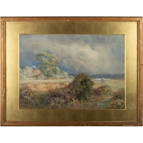 697 - CHARLES EDWARD JOHNSON (1832-1913) A GLEAM BEFORE THE STORM Signed and indistinctly dated
Watercolou... 