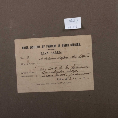 697 - CHARLES EDWARD JOHNSON (1832-1913) A GLEAM BEFORE THE STORM Signed and indistinctly dated
Watercolou... 