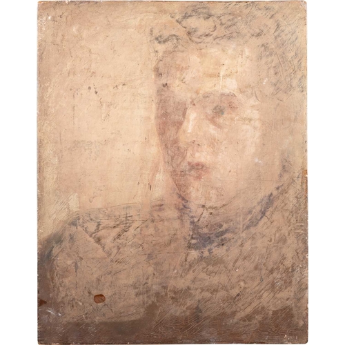 702 - EARLY 20TH CENTURY FRENCH SCHOOL PORTRAIT OF A  MAN, SKETCH PORTRAIT VERSO Oil on board
 (34.5cm x 2... 