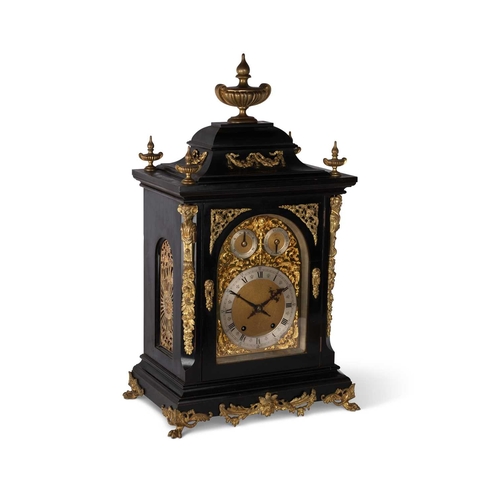 724 - A LARGE GILT-BRASS MOUNTED EBONISED BRACKET CLOCK, BY WINTERHALDER & HOFMEIER, LATE 19TH CENTURY sur... 