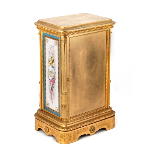 727 - A LARGE FRENCH ORMOLU AND PORCELAIN TABLE CLOCK, CIRCA 1870, RETAILED BY TIFFANY & CO, NEW YORK inse... 