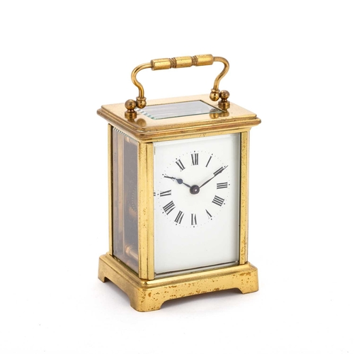 728 - A FRENCH BRASS-CASED CARRIAGE CLOCK, DUVERDREY & BLOQUEL, EARLY 20TH CENTURY the white enamel dial w... 