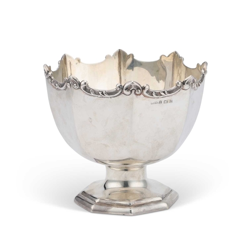 435 - AN EDWARDIAN SILVER BOWL by William Henry Sparrow, Birmingham 1911, octagonal with scroll-form rim, ... 