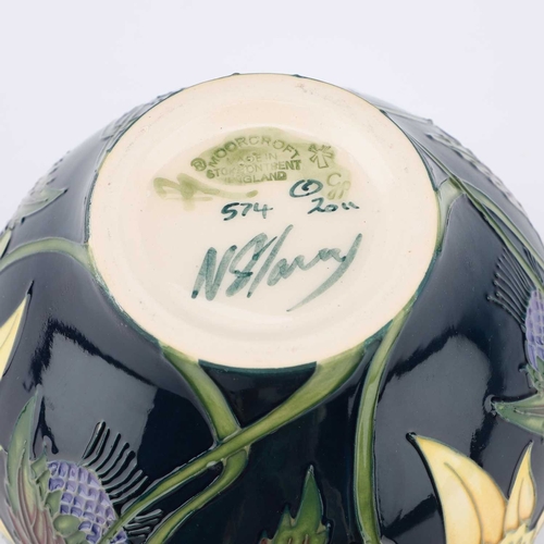 67 - A MOORCROFT POTTERY 'DIAMOND JUBILEE' VASE BY NICOLA SLANEY painted and impressed marks, in a Moorcr... 