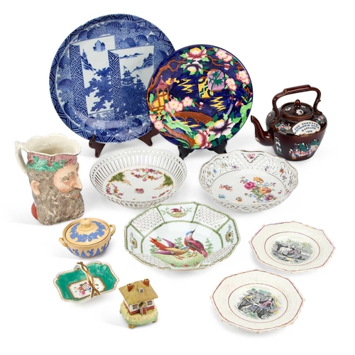 104 - A LARGE COLLECTION OF CERAMICS including a Maling plate, a pair of 19th Century pearlware plates of ... 