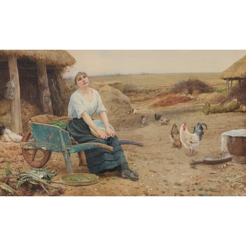 1040 - EDWARD KILLINGWORTH JOHNSON RWS (1825-1923) FAR AWAY THOUGHTS Signed and dated 1882
Watercolour(42cm... 