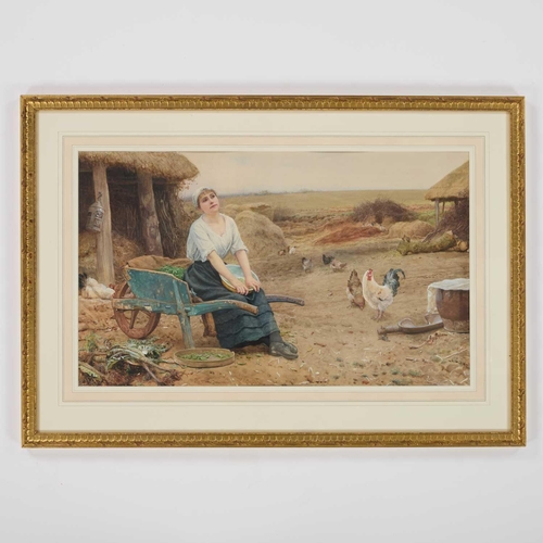 1040 - EDWARD KILLINGWORTH JOHNSON RWS (1825-1923) FAR AWAY THOUGHTS Signed and dated 1882
Watercolour(42cm... 