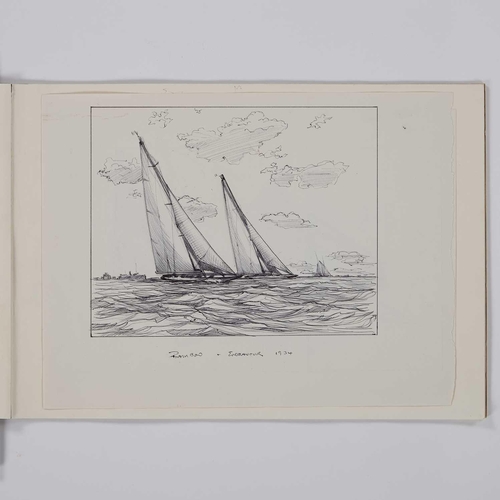 1041 - ‡ STEPHEN J. RENARD (BORN 1947) SKETCHBOOK OF ORIGINAL STUDIES OF SHIPS, YACHTS AND BOATS Pencil, pe... 