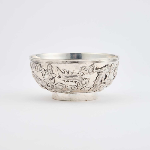 219 - A SET OF SIX CHINESE SILVER BOWLS by Qiao Zhen, Canton, retailer's mark of Wang Hing & Co, Canto... 