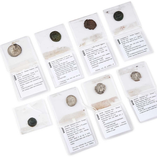 22 - A GROUP OF ANCIENT ROMAN COINAGE including two Antonius Pius (138-161 A.D.), silver; Gordian III (23... 
