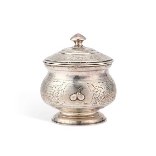 252 - A 19TH CENTURY RUSSIAN SILVER TEA CADDY assay master Anatoly Apollonovich Artsybashev, Moscow 1896, ... 