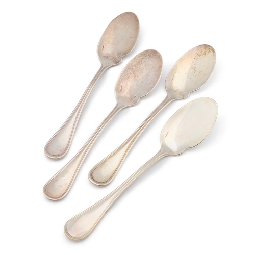 265 - A SET OF FOUR CHRISTOFLE STERLING SILVER ICE CREAM SPOONS signed CHRISTOFLE STERLING and with import... 