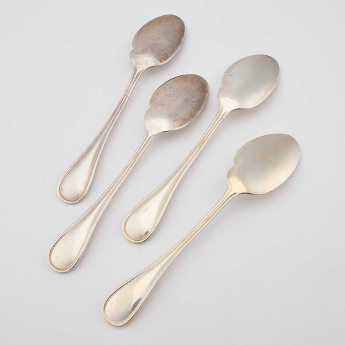 265 - A SET OF FOUR CHRISTOFLE STERLING SILVER ICE CREAM SPOONS signed CHRISTOFLE STERLING and with import... 