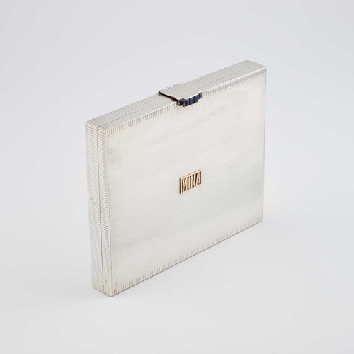 338 - ASPREY: AN ART DECO LARGE SILVER VANITY BOX by Asprey & Co Ltd, London 1935, the rectangular eng... 