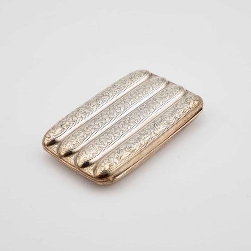 342 - AN EDWARDIAN SILVER CIGAR CASE by Joseph Gloster, Birmingham 1901, rectangular, for four cigars. 13c... 