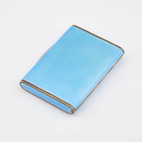 361 - AN ART DECO SILVER AND BLUE GUILLOCHÉ ENAMEL CASE by Adie Brothers Ltd, Birmingham 1932, rectangular... 