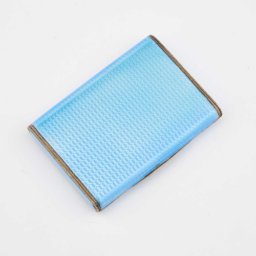 361 - AN ART DECO SILVER AND BLUE GUILLOCHÉ ENAMEL CASE by Adie Brothers Ltd, Birmingham 1932, rectangular... 