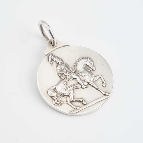 399 - HACKNEY HORSE SOCIETY: A GEORGE V SILVER MEDALLION by Mappin & Webb Ltd, Birmingham 1928, with s... 