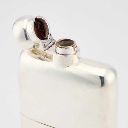 404 - A LARGE GEORGE V SILVER HIP FLASK by James Dixon & Sons Ltd, Sheffield 1934, of plain oblong for... 