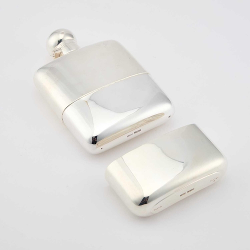 404 - A LARGE GEORGE V SILVER HIP FLASK by James Dixon & Sons Ltd, Sheffield 1934, of plain oblong for... 