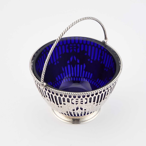 428 - A VICTORIAN SILVER SUGAR BASKET by Joseph & Edward Bradbury, London 1869, circular with deep rou... 