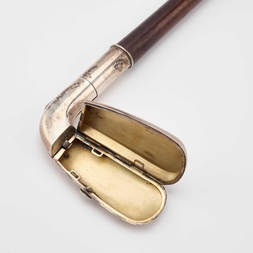 429 - A RARE LATE VICTORIAN SILVER NOVELTY VESTA CASE WALKING CANE SUNDAY STICK unmarked, in the form of a... 