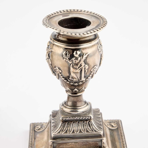 455 - A VICTORIAN SILVER CANDLESTICK by Richard Hodd I & Richard Hodd II, London 1873, the ovoid sconc... 