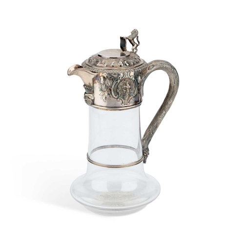 483 - AN EARLY VICTORIAN SILVER-MOUNTED CLARET JUG by George John Richards & Edward Charles Brown, Lon... 