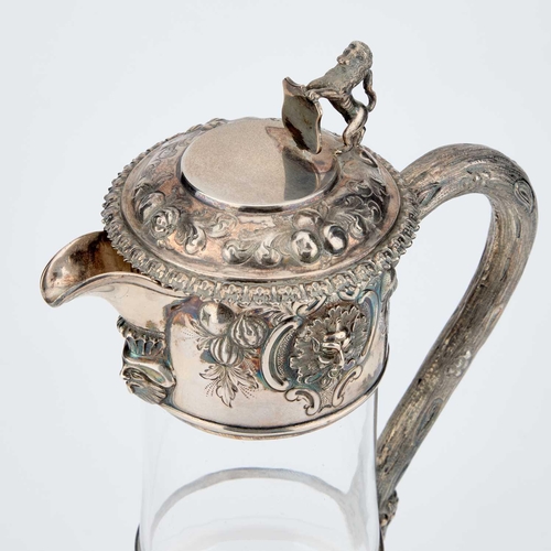 483 - AN EARLY VICTORIAN SILVER-MOUNTED CLARET JUG by George John Richards & Edward Charles Brown, Lon... 