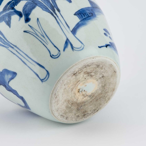 632 - A CHINESE BLUE AND WHITE 'KYLIN' GINGER JAR, SHUNZHI PERIOD, 17TH CENTURY ovoid, underglaze blue pai... 