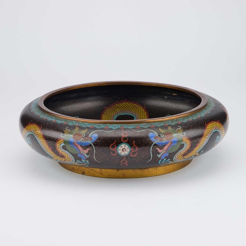 750 - A CHINESE CLOISONNÉ ENAMEL 'DRAGON' BOWL early 20th Century, circular. 30.5cm diameter