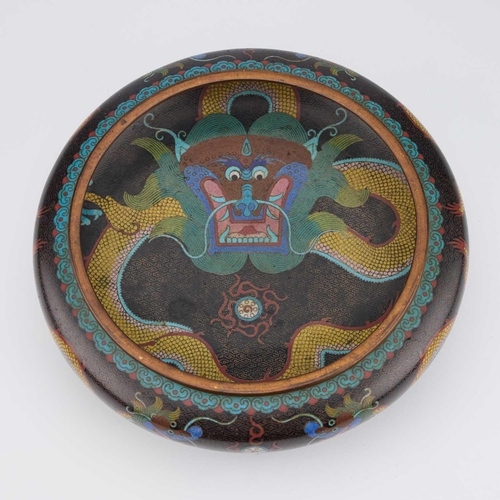 750 - A CHINESE CLOISONNÉ ENAMEL 'DRAGON' BOWL early 20th Century, circular. 30.5cm diameter