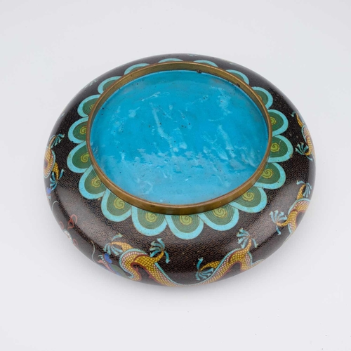 750 - A CHINESE CLOISONNÉ ENAMEL 'DRAGON' BOWL early 20th Century, circular. 30.5cm diameter