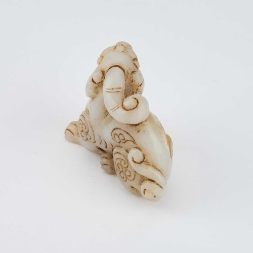 764 - A CHINESE JADE CARVING OF A BIXIE 7.8cm longIn generally good condition.