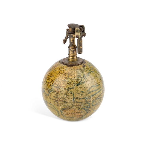 832 - A MINIATURE TERRESTRIAL GLOBE CIGARETTE LIGHTER, J. FOREST, PARIS, CIRCA 1920 in the form of a terre... 