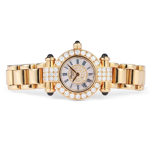 846 - AN 18CT GOLD DIAMOND-SET LADY'S CHOPARD IMPERIALE BRACELET WATCH circular mother-of-pearl diamond-se... 