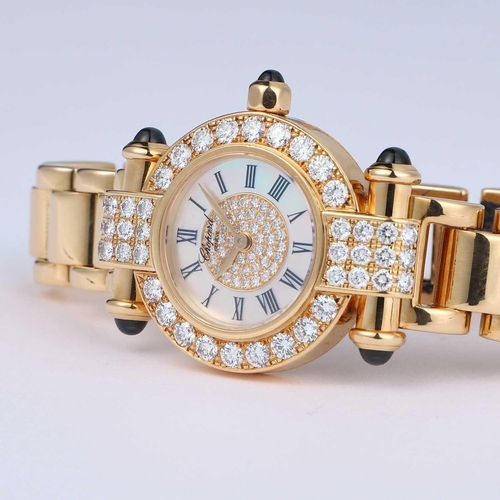 846 - AN 18CT GOLD DIAMOND-SET LADY'S CHOPARD IMPERIALE BRACELET WATCH circular mother-of-pearl diamond-se... 