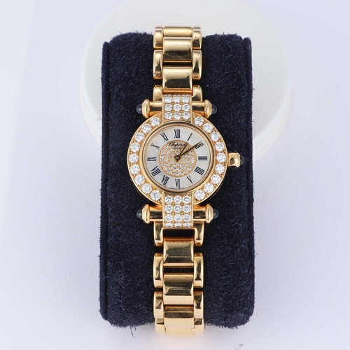 846 - AN 18CT GOLD DIAMOND-SET LADY'S CHOPARD IMPERIALE BRACELET WATCH circular mother-of-pearl diamond-se... 