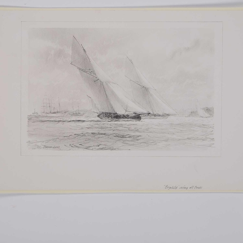 959 - ‡ JOHN STEVEN DEWS (BORN 1949) BRYNHILD RACING OFF COWES Signed and titled
Pencil
Unframed(30cm x 42... 